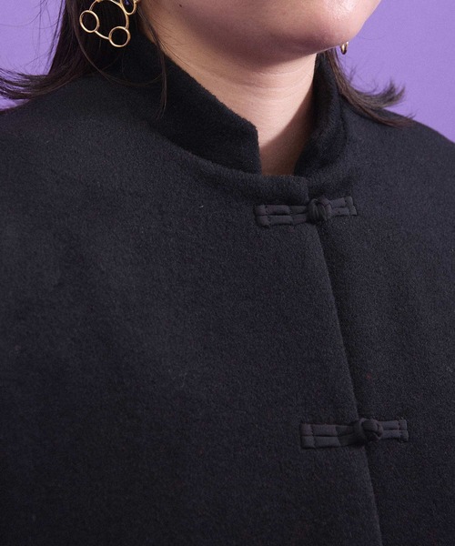 I am I in fact...（アイアムアイインファクト）の「WOOL CHINA coat（その他アウター・レディース・ブラック/チャコールグレー・FREE）」の7枚目の写真