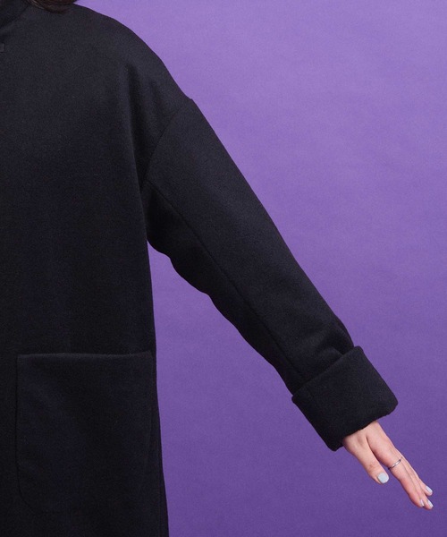 I am I in fact...（アイアムアイインファクト）の「WOOL CHINA coat（その他アウター・レディース・ブラック/チャコールグレー・FREE）」の8枚目の写真