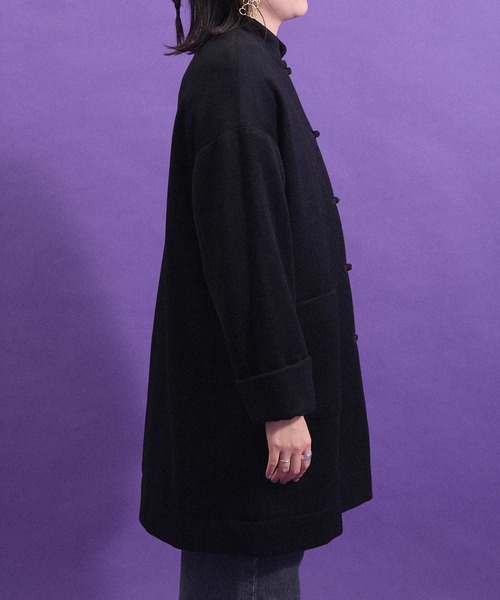 I am I in fact...（アイアムアイインファクト）の「WOOL CHINA coat（その他アウター・レディース・ブラック/チャコールグレー・FREE）」の5枚目の写真