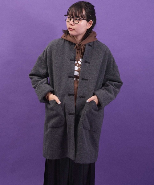 I am I in fact...（アイアムアイインファクト）の「WOOL CHINA coat（その他アウター・レディース・ブラック/チャコールグレー・FREE）」の17枚目の写真