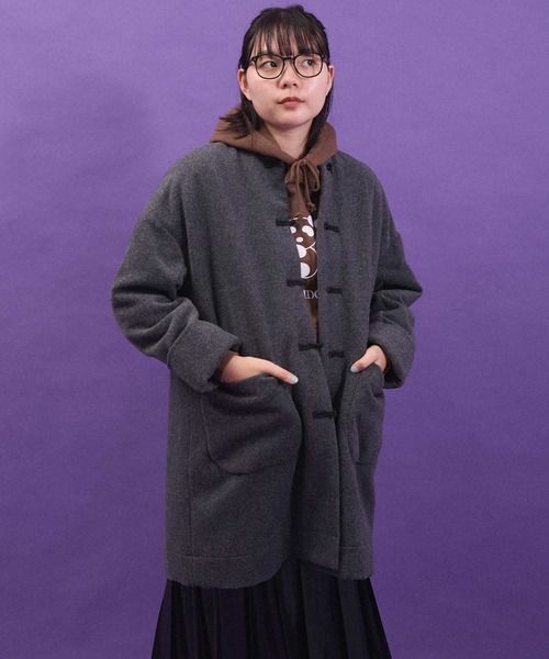 I am I in fact...（アイアムアイインファクト）の「WOOL CHINA coat（その他アウター・レディース・ブラック/チャコールグレー・FREE）」の14枚目の写真