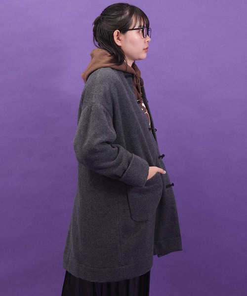 I am I in fact...（アイアムアイインファクト）の「WOOL CHINA coat（その他アウター・レディース・ブラック/チャコールグレー・FREE）」の15枚目の写真