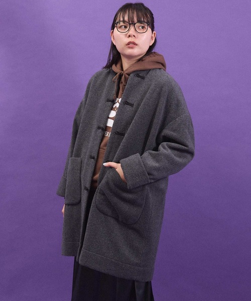 I am I in fact...（アイアムアイインファクト）の「WOOL CHINA coat（その他アウター・レディース・ブラック/チャコールグレー・FREE）」の12枚目の写真