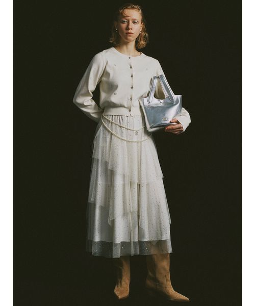 FURFUR（ファーファー）の「Twilightモチーフクルーネックカーディガン（カーディガン/ボレロ・レディース・サックスブルー/ブラック/ホワイト・F）」の5枚目の写真