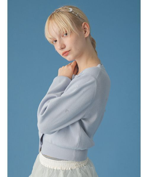 FURFUR（ファーファー）の「Twilightモチーフクルーネックカーディガン（カーディガン/ボレロ・レディース・サックスブルー/ブラック/ホワイト・F）」の9枚目の写真