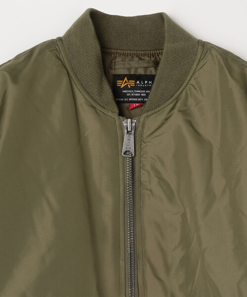 Alpha Industries（アルファインダストリーズ）の「Alpha Industries/アルファ インダストリーズ MA-1 OXFORD FLIGHT JACKET（MA-1・メンズ・オリーブ/ブラック・MEDIUM/LARGE/X-LARGE）」の4枚目の写真