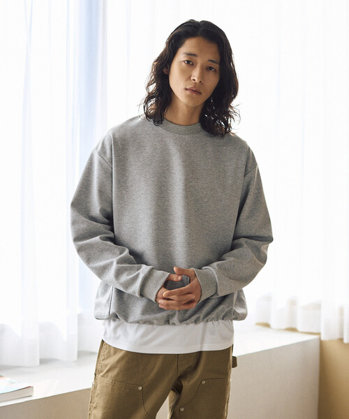 Firsthand(ファーストハンド)の「Firsthand/ファーストハンド サイドポケット スピンドル ダンボール クルーネックスウェット(スウェット・メンズ・ブラック/グレー/ネイビー/ブラウン・LARGE/MEDIUM)」の10枚目の写真