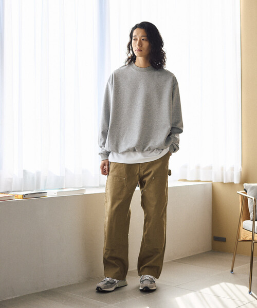 Firsthand(ファーストハンド)の「Firsthand/ファーストハンド サイドポケット スピンドル ダンボール クルーネックスウェット(スウェット・メンズ・ブラック/グレー/ネイビー/ブラウン・LARGE/MEDIUM)」の17枚目の写真