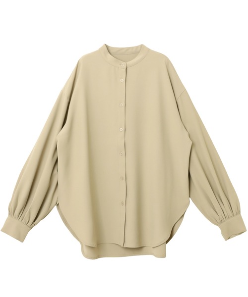 evernavy(エバーネイビー)の「ダブルクロスノーカラーシャツブラウス(シャツ/ブラウス・レディース・オフホワイト/ブラック/ライトベージュ・M)」の8枚目の写真