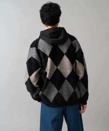 a.v.v | 【洗濯で洗える】シャギーアーガイルワイドシルエットカーディガン(カーディガン/ボレロ)