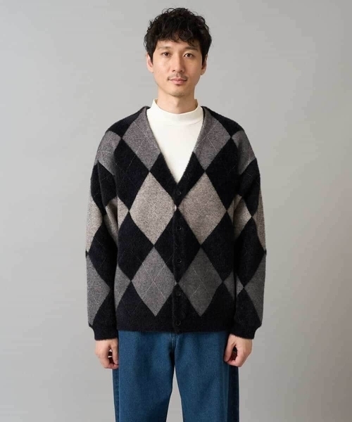 a.v.v(アーヴェヴェ)の「【洗濯で洗える】シャギーアーガイルワイドシルエットカーディガン(カーディガン/ボレロ・メンズ・ブラック/ネイビー・46/48)」の17枚目の写真