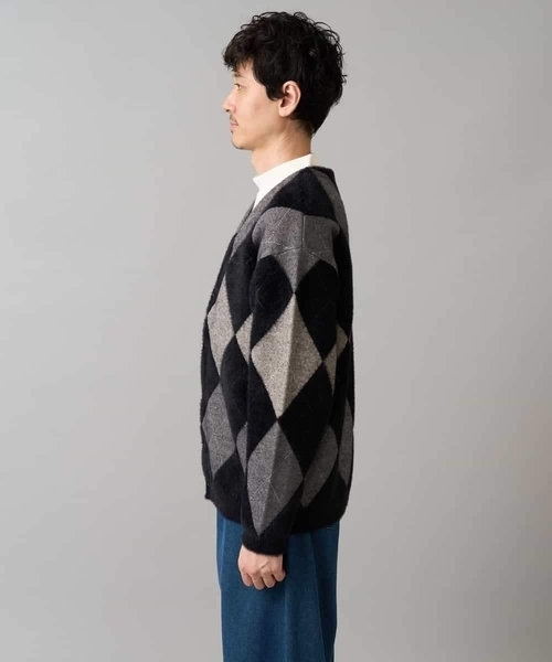 a.v.v(アーヴェヴェ)の「【洗濯で洗える】シャギーアーガイルワイドシルエットカーディガン(カーディガン/ボレロ・メンズ・ブラック/ネイビー・46/48)」の18枚目の写真
