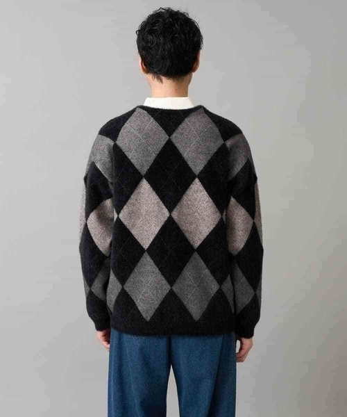 a.v.v(アーヴェヴェ)の「【洗濯で洗える】シャギーアーガイルワイドシルエットカーディガン(カーディガン/ボレロ・メンズ・ブラック/ネイビー・46/48)」の19枚目の写真