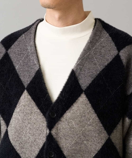 a.v.v(アーヴェヴェ)の「【洗濯で洗える】シャギーアーガイルワイドシルエットカーディガン(カーディガン/ボレロ・メンズ・ブラック/ネイビー・46/48)」の20枚目の写真