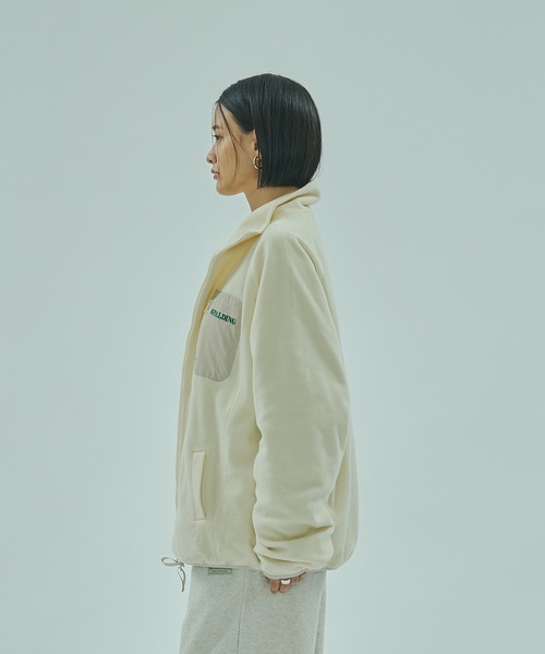 SPALDING(スポルディング)の「(SPALDING x ROSE BUD)FLEECE JACKET(その他アウター・レディース・ホワイト/ブラウン・ONE SIZE)」の4枚目の写真