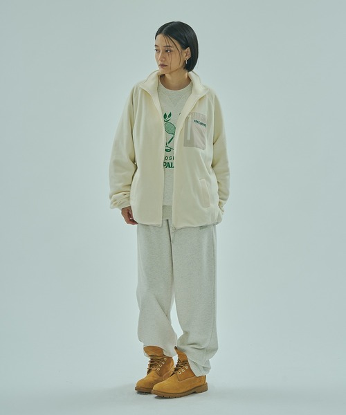 SPALDING(スポルディング)の「(SPALDING x ROSE BUD)FLEECE JACKET(その他アウター・レディース・ホワイト/ブラウン・ONE SIZE)」の6枚目の写真