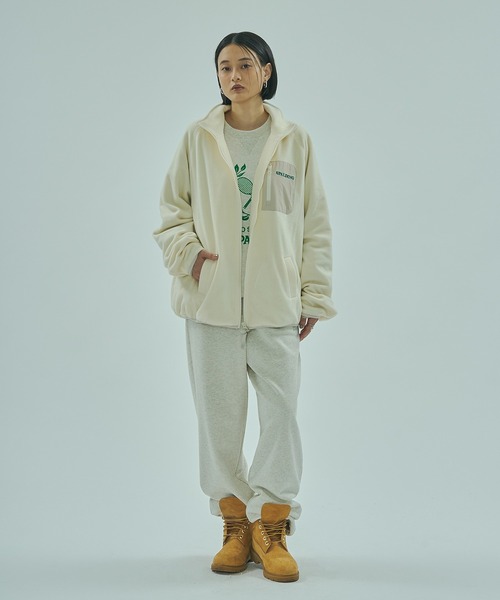 SPALDING(スポルディング)の「(SPALDING x ROSE BUD)FLEECE JACKET(その他アウター・レディース・ホワイト/ブラウン・ONE SIZE)」の7枚目の写真