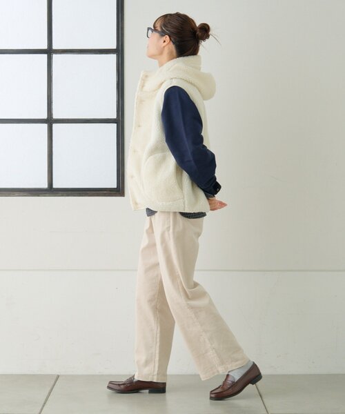 GEVACO（ゲバコ）の「【GEVACO】ボアフリースフードベスト（ベスト・レディース・オレンジ/ネイビー/グレー/アイボリー・ONE SIZE/LARGE）」の17枚目の写真