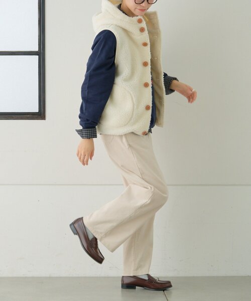 GEVACO（ゲバコ）の「【GEVACO】ボアフリースフードベスト（ベスト・レディース・オレンジ/ネイビー/グレー/アイボリー・ONE SIZE/LARGE）」の20枚目の写真