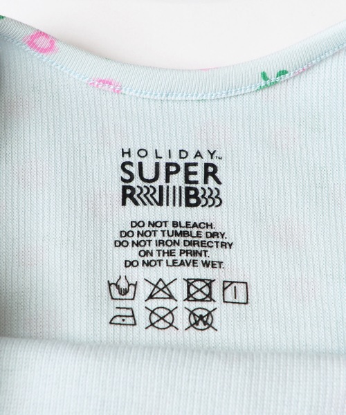 HOLIDAY(ホリデイ)の「SUPER RIB CAMISOLE (FLOWER) スーパーリブキャミソール (フラワー)(キャミソール・レディース・ブルー/チャコールグレー・ONE SIZE)」の6枚目の写真