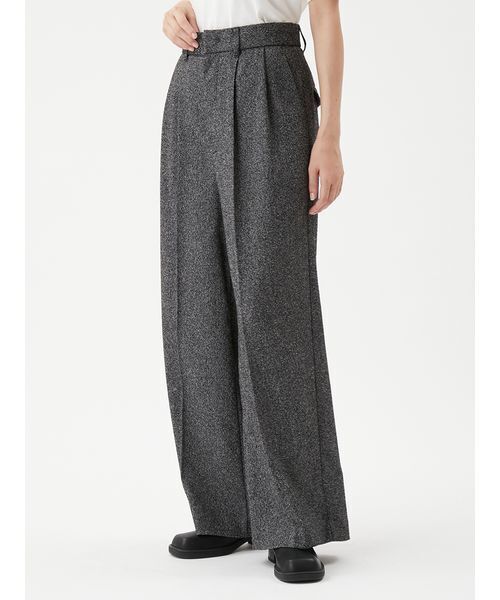 Mila Owen（ミラオーウェン）の「2タックワイドパンツ（その他パンツ・レディース・ブラウン/ブラック/マルチ/イエロー・0/1/00）」の13枚目の写真