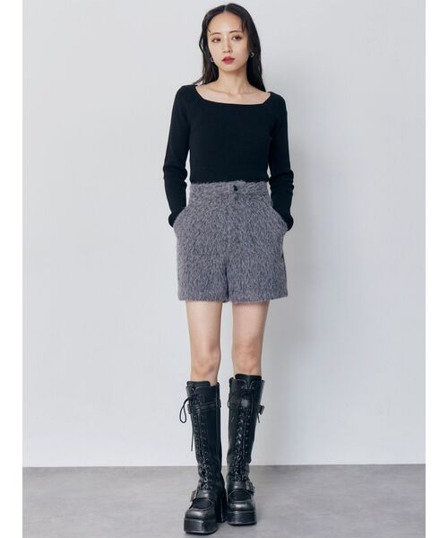 MURUA(ムルーア)の「【セットアップ対応】シャギーショートパンツ(その他パンツ・レディース・ブルー/グレー・2/1)」の9枚目の写真