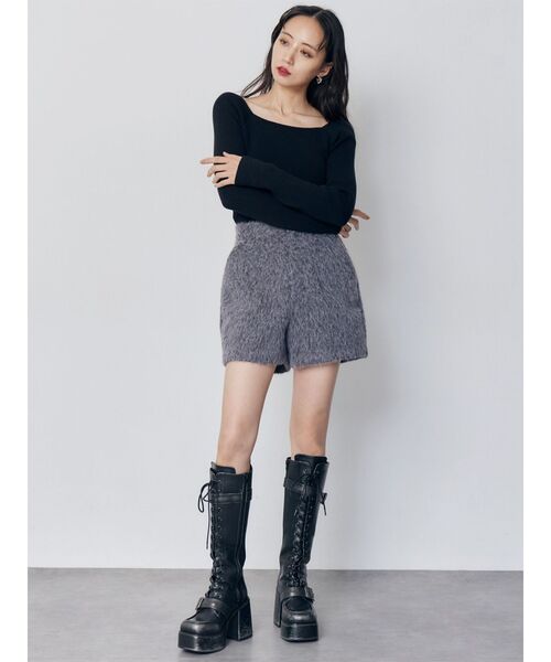 MURUA(ムルーア)の「【セットアップ対応】シャギーショートパンツ(その他パンツ・レディース・ブルー/グレー・2/1)」の10枚目の写真