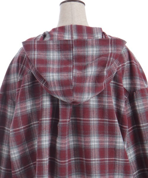 axes femme（アクシーズファム）の「フード付きチェック柄シャツ（シャツ/ブラウス・レディース・レッド/ブラウン/ブラック・FREE）」の10枚目の写真