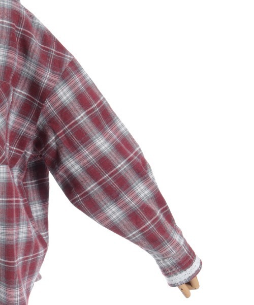 axes femme（アクシーズファム）の「フード付きチェック柄シャツ（シャツ/ブラウス・レディース・レッド/ブラウン/ブラック・FREE）」の12枚目の写真