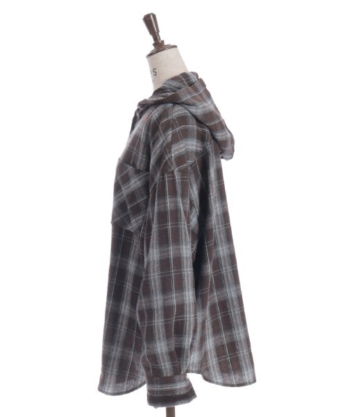 axes femme（アクシーズファム）の「フード付きチェック柄シャツ（シャツ/ブラウス・レディース・レッド/ブラウン/ブラック・FREE）」の14枚目の写真