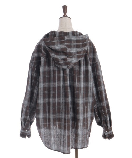 axes femme（アクシーズファム）の「フード付きチェック柄シャツ（シャツ/ブラウス・レディース・レッド/ブラウン/ブラック・FREE）」の15枚目の写真
