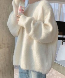 クルーネックシンプルニット