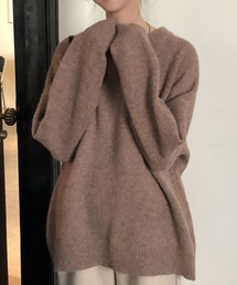 クルーネックシンプルニット