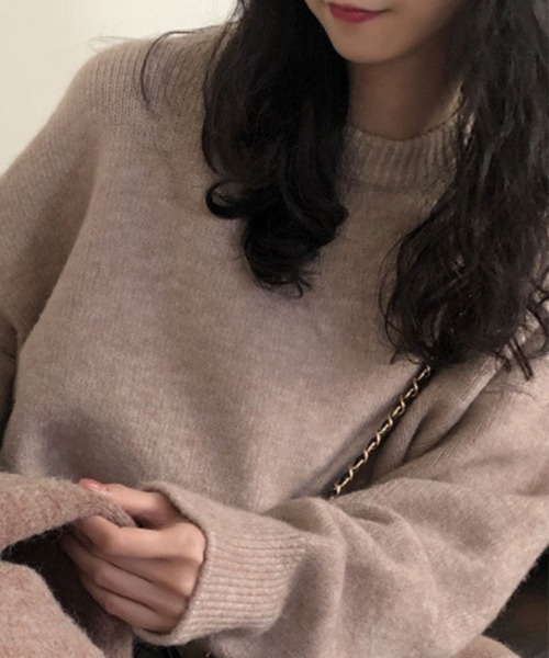 SallyLunn(サリーラン)の「クルーネックシンプルニット(ニット/セーター・レディース・ネイビー/モカ/ホワイト/ブラック・FREE)」の8枚目の写真