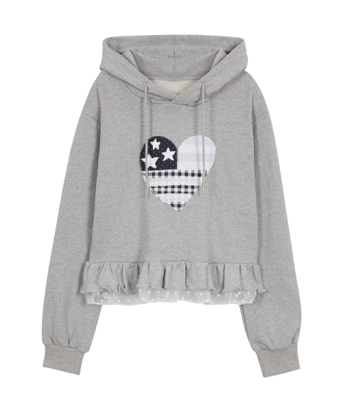 ILLIGO(イリゴ)の「タイニーレース フードパーカー メランジ(パーカー・レディース・その他・SMALL)」の4枚目の写真