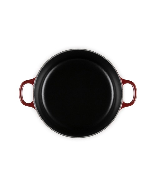 ルクルーゼ　ココット・ロンド 22cm ガーネット (ブラックマットホーロー) セール】ココット・ロンド 22cm ガーネット (ブラックマットホーロー