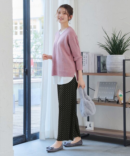 Tiaclasse(ティアクラッセ)の「裏起毛ボックスプリーツパンツ(その他パンツ・レディース・ブラウン/ドット/チャコールグレー・L/M)」の16枚目の写真