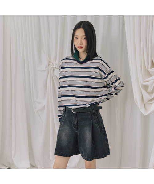 LAP（ラップ）の「ウォッシングプリーツタックデニムショーツ AR3DP863（デニムパンツ・レディース・ブラック・SMALL/MEDIUM）」の2枚目の写真