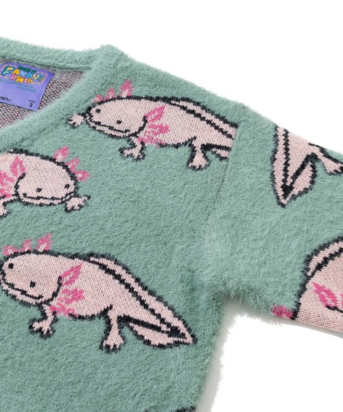 ウーパールーパーシャギー MIX ジャガードニット カーディガン