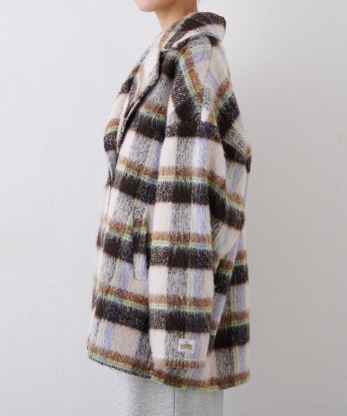 HELLO.SANFRANCISCO（ハローサンフランシスコ）の「【HELLO.SANFRANCISCO/ハローサンフランシスコ】チェックシャギーオーバーコート（その他アウター・レディース・ホワイト/ブラウン・ONE SIZE）」の17枚目の写真