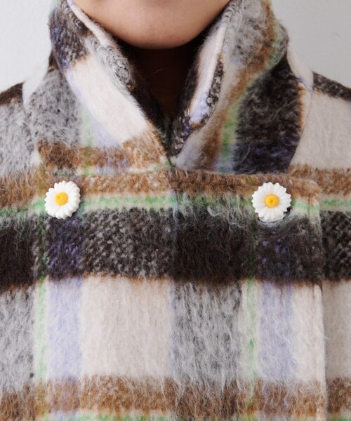 HELLO.SANFRANCISCO（ハローサンフランシスコ）の「【HELLO.SANFRANCISCO/ハローサンフランシスコ】チェックシャギーオーバーコート（その他アウター・レディース・ホワイト/ブラウン・ONE SIZE）」の20枚目の写真