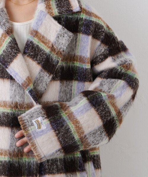 HELLO.SANFRANCISCO（ハローサンフランシスコ）の「【HELLO.SANFRANCISCO/ハローサンフランシスコ】チェックシャギーオーバーコート（その他アウター・レディース・ホワイト/ブラウン・ONE SIZE）」の21枚目の写真