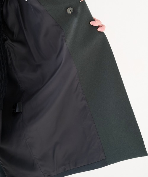 STUDIOUS（ステュディオス）の「【STUDIOUS】Super140 Wool Melton Over Chester Coat/S140ウールメルトンオーバーチェスター（チェスターコート・メンズ・ダークグリーン/ブラック/グレイッシュベージュ・1/2）」の12枚目の写真