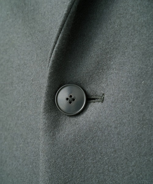 STUDIOUS（ステュディオス）の「【STUDIOUS】Super140 Wool Melton Over Chester Coat/S140ウールメルトンオーバーチェスター（チェスターコート・メンズ・ダークグリーン/ブラック/グレイッシュベージュ・1/2）」の15枚目の写真