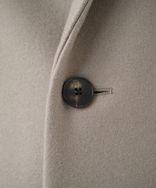 STUDIOUS（ステュディオス）の「【STUDIOUS】Super140 Wool Melton Over Chester Coat/S140ウールメルトンオーバーチェスター（チェスターコート・メンズ・ダークグリーン/ブラック/グレイッシュベージュ・1/2）」の11枚目の写真