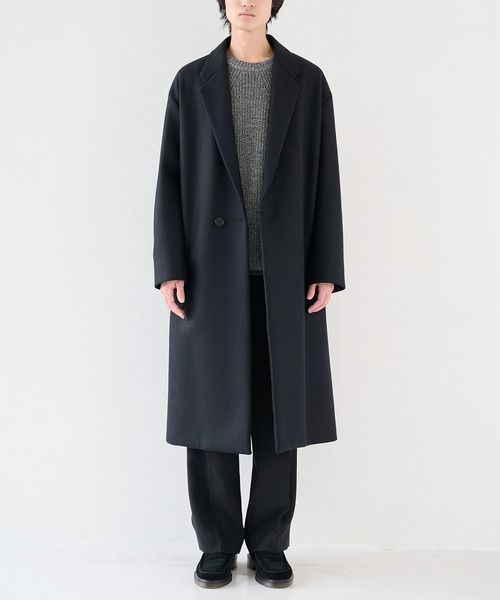 STUDIOUS】Super140 Wool Melton Over Chester Coat/S140ウール