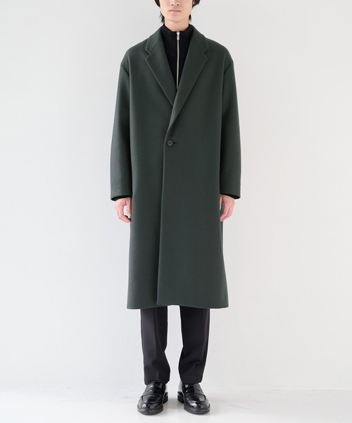 STUDIOUS】Super140 Wool Melton Over Chester Coat/S140ウール