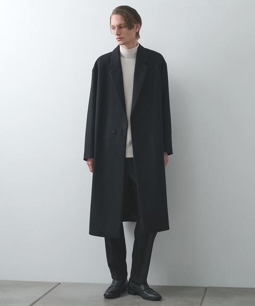 STUDIOUS】Super140 Wool Melton Over Chester Coat/S140ウール