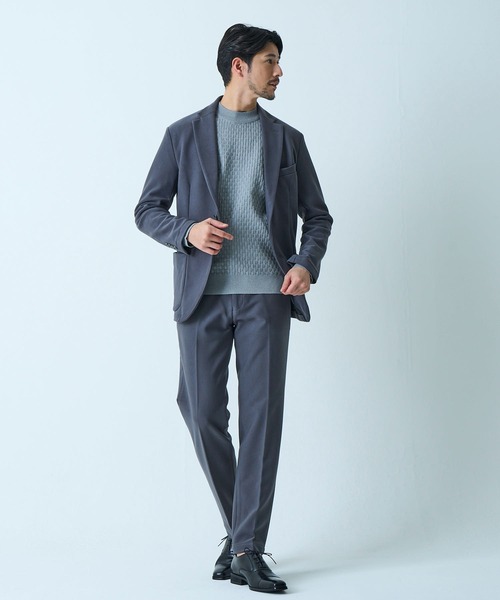 TETE HOMME（テットオム）の「【WEB限定】ブリスター編みウォッシャブルモックネックニット（ニット/セーター・メンズ・ブラック/アイボリー/ネイビー/ライトグレー/ブラウン・MEDIUM/LARGE/X-LARGE）」の12枚目の写真