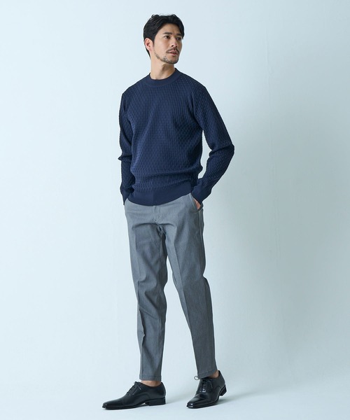 TETE HOMME（テットオム）の「【WEB限定】ブリスター編みウォッシャブルモックネックニット（ニット/セーター・メンズ・ブラック/アイボリー/ネイビー/ライトグレー/ブラウン・MEDIUM/LARGE/X-LARGE）」の15枚目の写真